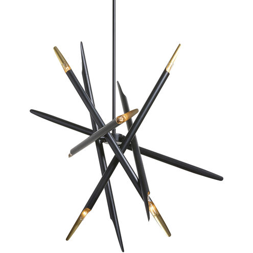 Serwin LED 37.5 inch Matte Black / Gold Chandelier Ceiling Light